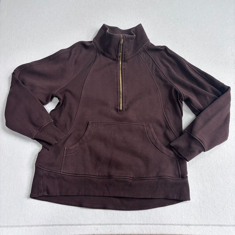 Lululemon Scuba Oversized Funnel-Neck Half Zip Long Women's M/L Chocolate Brown